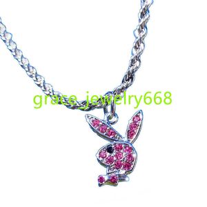 Nieuw Hiphop Rabbit Design Crystal Silvered Daily Gift for Heren and Dames Daily Necklace