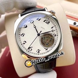 New Historiques American 1921 82035/000J-9964 Witte wijzerplaat Automatische Tourbillon Herenhorloge Stalen kast Lederen band horloges Hello_watch 8Color