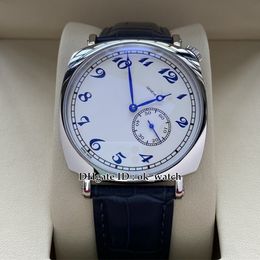 New Historiques Witte Wijzerplaat Automatisch Herenhorloge 82035/000P-B168 Stalen Kast 40mm Gents Fashion Sport Horloges Blauw Nummer Lederen Band