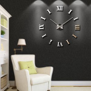 Nouvelle décoration de maison Big 27 47inch Mirror Clock Corloge moderne Design moderne 3D GRANDE MUR DÉCORATIVE CLOGNE MONTRE MALLE UNIQUE CADEAU 2011182502