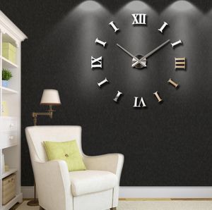 Nouvelle décoration de maison Big 2747inch Mirror Mur Clock Mermor moderne Design 3d Diy Grand Murale décorative Mur Watch Unique Gift 2011185952218