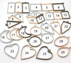 Nieuwe Home Open Bezel Hangers Charms Hars Mallen Voor Sieraden Bevindingen DIY Geproefd Bloem Frame Geassorteerde Geometrische holle trays