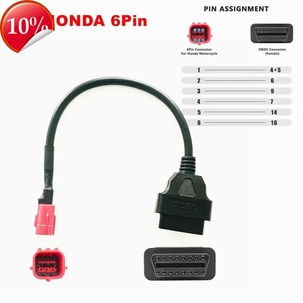 Nouveau câble de moto Honda 4 broches/6 broches à 16 broches OBD adapté aux outils de Diagnostic de câble adaptateur de moto Honda