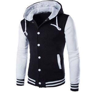 NIEUWE HOOFDBALTJE JAS MENSEN WINTER Herfst 2017 Fashion Design Black Mens Slim Fit Varsity Jas Merk Stijlvol College Jacekt Veste Homme