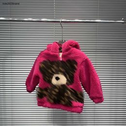 Nuovo cappotto con cappuccio per giacca per bambini in pelo di agnello di alta qualità Taglia 100-160 CM Stampa doppia lettera Capispalla caldo per bambini Sep15