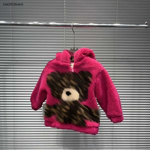 Nuevo Abrigo con capucha para bebé, chaqueta de pelo de cordero de alta calidad para niños, tamaño 100-160 CM, estampado de letras dobles, prendas de vestir cálidas para niños Sep15