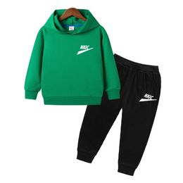 NIEUWE HOODIE KLEDING Sets katoen Kids Hoodie en Pant tweedelige kinderen Kleding Set 1-13 jaar Girl Boys Clothing Merk Logo Print