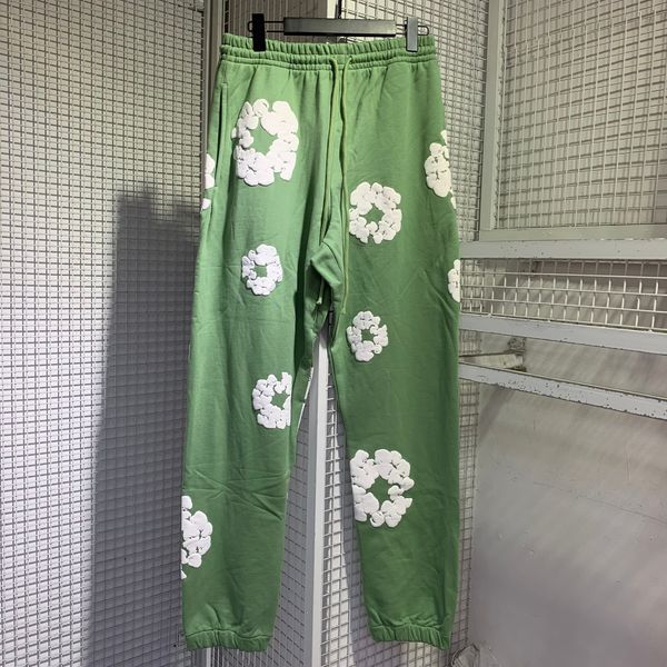 nouveaux sweats à capuche pantalons courts vert coton survêtements femme designer floral imprimé couronne shorts denim jogger diamant jeans couronne de denim lâche décontracté poche pleine longueur