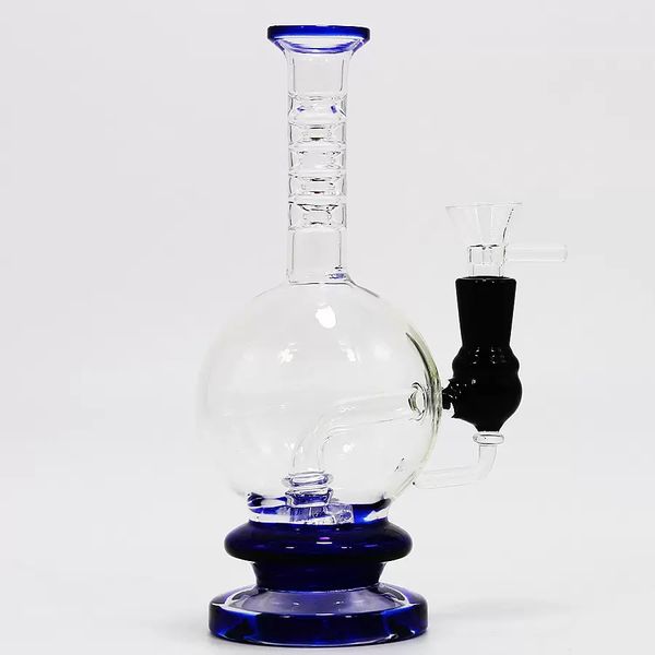 Nouveau narguilé 9 pouces bleu clair Tube droit verre tuyau d'eau percolateur fumer Joint avec bol ou Banger