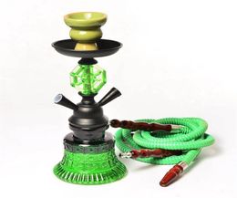 Nieuwe Waterpijp Set Dubbele Haak Glazen Pot Plastic Zachte Slang Keramische Kom Houtskool Houder Houtskool Tong Shisha Narguile Chicha pijp Wate2627512