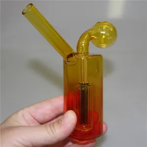 Nieuwe waterpijpminiolie -brander Bong met heldere pyrex dikke glazen waterpijp dab rig somking pijpen bubbel asvanger koolhydraten