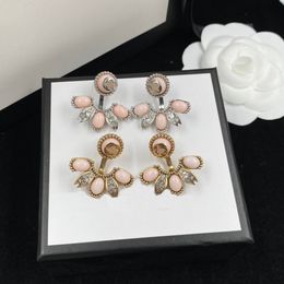 Nieuwe Hoop Leaf Flower Diamond oorbellen mode luxe merkontwerper prachtige hangers populaire feestster oorbellen bruiloft top sieraden met doos