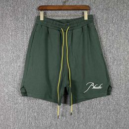Nieuwe Hooters Shorts Hoogwaardige Rhude Niche Summer New Street Drawring Capris Heren Loose American Shorts Trend