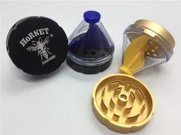 Nieuwe Hornet Grinder Herb Grinders 50mm Herb Tobacco Grinders Treimnel Vorm Metalen Aluminium Legering Roken Accessoires