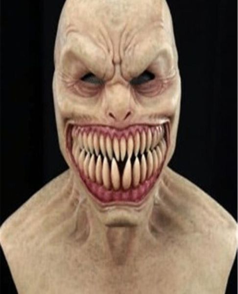 Nouveau Horreur Stalker Masque Cosplay Monstre Creepy Grande Bouche Dents Chompers Masques En Latex Halloween Party Effrayant Costume Props Q08062921158