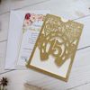 Nouvelle invitation de mariage en fer à cheval DIY Sprinkle personnalisé Sweet 15 Cartes d'anniversaire Gold Champagne Silve Quinceanera Invites
