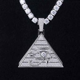 Nuevo Horus Ojo Pirámide Hip Hop Collar Colgante Triángulo Egipcio Jewelry257i