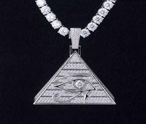 New Horus Eye Pyramid Hip Hop ketting Hanger Egyptische driehoeksjuwelen3583414