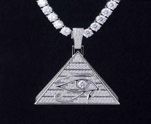 New Horus Eye Pyramid Hip Hop ketting Hanger Egyptische driehoeksjuwelen1975635