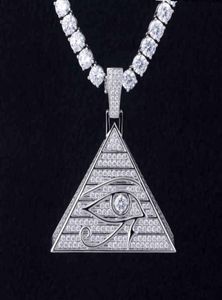 Nieuwe Horus Eye Piramide Hip Hop Ketting Hanger Egyptische Driehoek Sieraden8182102