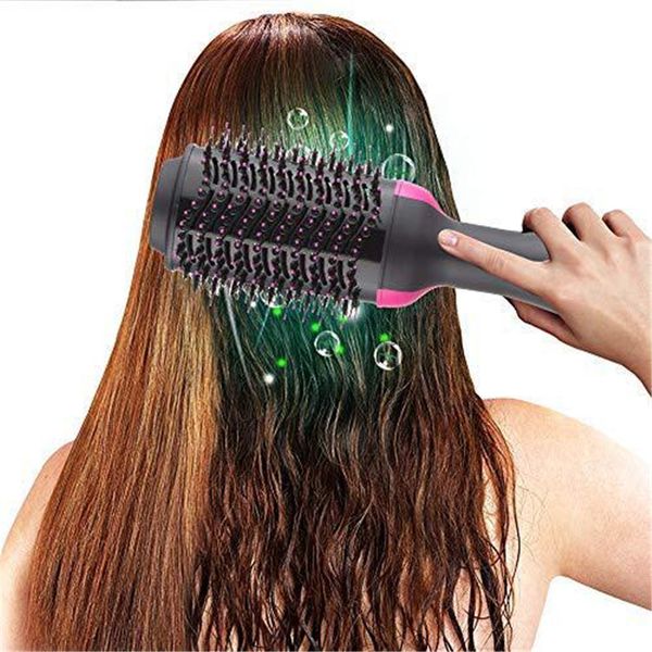 Nouveau chaud 3 en 1 une étape sèche-cheveux et volumateur brosse redressant fer à friser peigne électrique brosse à cheveux peigne