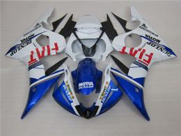 3 Geschenk neue heiße ABS-Motorradverkleidungs-Kits 100 % passend für 2005 Yamaha YZF R6 YZF-R6 2005 YZFR6 YZFR6 2005 Blau Weiß
