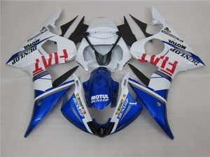 3 Geschenk neue heiße ABS-Motorradverkleidungs-Kits 100 % passend für 2005 Yamaha YZF R6 YZF-R6 2005 YZFR6 YZFR6 2005 Blau Weiß