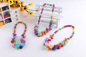 Nieuwe Hot Kinderen Kid Bauble Sieraden Set Handgemaakte Ketting Bead Armband Bead Rose Flower Ketting