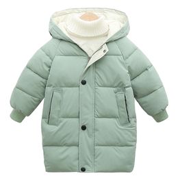 Kinderen Winter Down Coat voor meisjes Warm lange jassen voor jongen Dikke kleding babyjagen peuter kinderen bovenkleding Parkas LJ201203