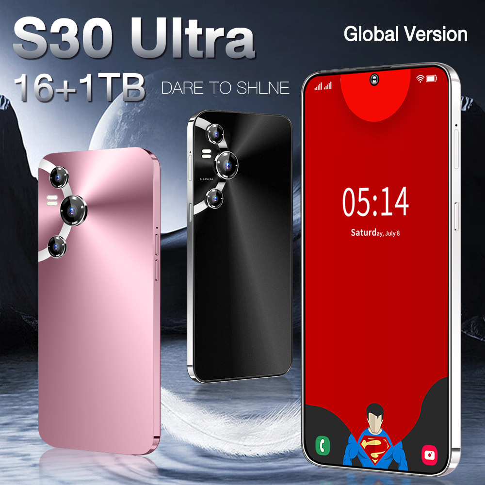 Nuevo y popular teléfono inteligente S30ultra transfronterizo en existencia, 7,3 pulgadas, 3G, Android 2, 16 GB, fabricantes que envían comercio exterior en nombre