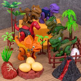 Nieuwe Hot Dinosaurus Speelgoed DIY Uit elkaar halen Dino Model Tyrannosaurus Rex Mechanische Triceratops Jongens Cadeaus Voor Kinderen Kinderen