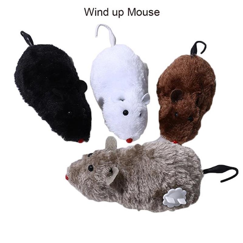 New Hot Funny Wind Up Running Mouse Rat Move Tail Kitten Prank Toy Cute Playing Toys Joking Gadget Gift