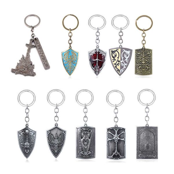 NOUVEAU jeu chaud Dark Souls 3 porte-clés chevaliers épée Solaire d'Astora porte-clés pendentif hommes badge bijoux G1019