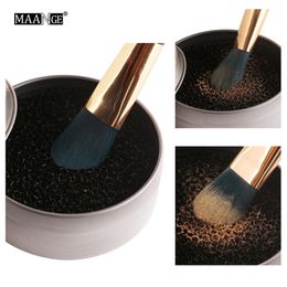 Nieuwe hete Maaige Make-up Borstels Cleaner Spons Mini Pocket Size Draagbare Make-up Borstel Tools met Metal Case DHL Shipping