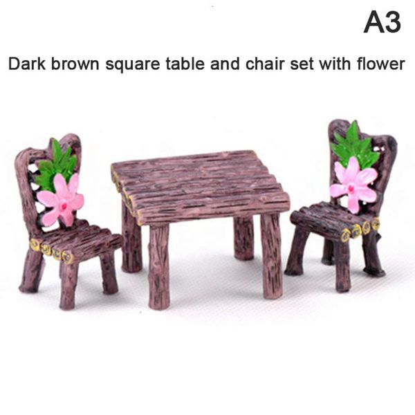 NOUVELLE Mini Mini Home Meubles Table et chaise Fairy Garden Miniatures Terrarium Figurines décor Doll House Accessoires