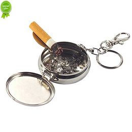 Mini porte-clés rond pour cigarettes d'extérieur, cendrier Portable, cendrier de poche en alliage, cendrier de fumée, à la mode, nouvelle collection