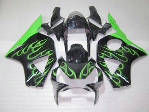 Nieuwe Hot Motorcycle Fairing Kit voor HONDA CBR900RR 2002 2003 GROENE VLAMES Black Backings Set CBR 954RR 02 23 OT40