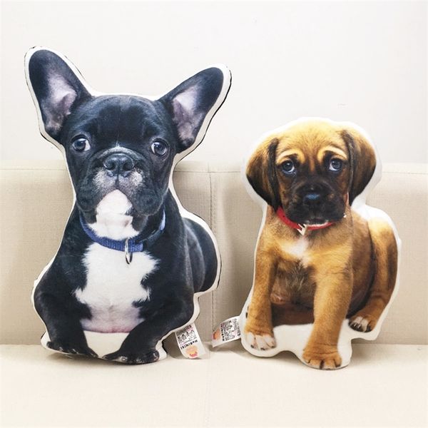 New Hot Photo personnalisation bricolage coussins cadeaux créatifs chiens oreiller jouets en peluche poupées coussin animal en peluche canapé voiture décorative 201026