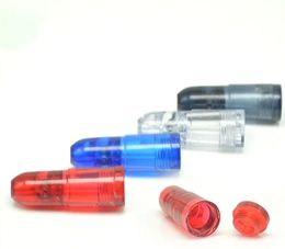 Nieuwe hete plastic snuifdispenser kogel raket snorter sunff rookpijp bongs rollende machine papier papier sigaretten lichter plastic pijp nieuw