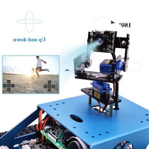 Freeshipping New Hot Raspberry Pi Tank Kit robotique intelligent WiFi Programmation vidéo sans fil Jouet électronique Kit de robot de bricolage pour enfants Adultes Umexn