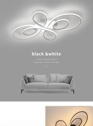 Nouveaux plafonniers Led modernes blancs/noirs pour salon chambre salle d'étude luminaires de plafond à intensité variable
