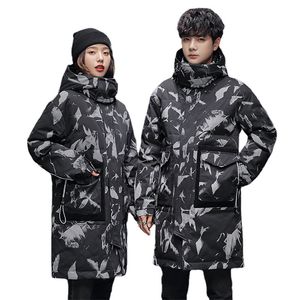 Nouveau Offre spéciale automne hiver hommes femmes rue mode doudoune en plein air mi longueur Trench amoureux manteau à capuche