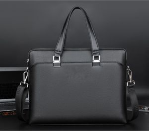 Gloednieuwe designer heren schouderfietcase zwart lederen ontwerper handtas zakelijke heren laptop tas messenger tas
