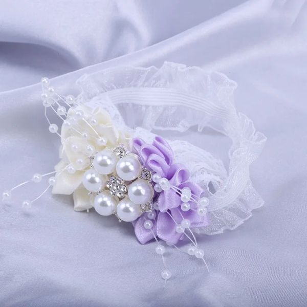 Nouvelle vente chaude mariée demoiselle de bracelet en poigne corsage dames bracelet élastique perle ramionnage bricolage de mariage sw049 sw049