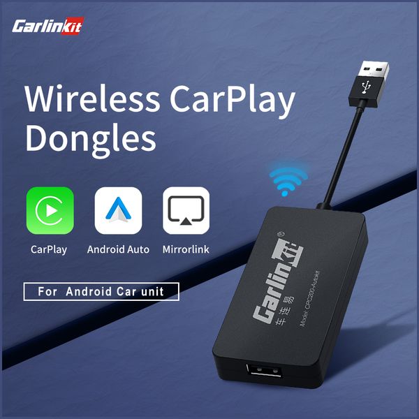 CarlinKit USB inalámbrico CarPlay Dongle con cable Android Auto AI Box Mirrorlink reproductor Multimedia de coche Bluetooth conexión automática