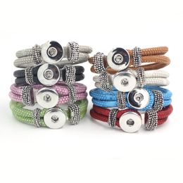 Großhandel Snap Schmuck Liobonar Druckknöpfe Charms Armband Handgelenk Lederarmbänder Armreif Frauen Geschenk