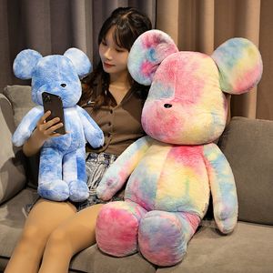 Nieuwe hete verkoop kleurrijke teddybeer pop knuffel stropdas - verven print, knuffel beer kussen pop groothandel gratis UPS / DHL