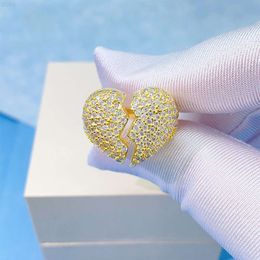 Nouvelle vente chaude S925 Silver VVS Moisanite en forme de coeur Bague de bijoux de mode pour hommes