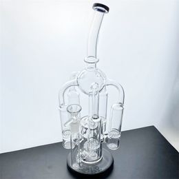 Hoge kwaliteit verbazingwekkende functie recycler waterpijp glazen waterpijp rookpijp met 5 percs kom 14mm mannelijk gewricht (GB-291)