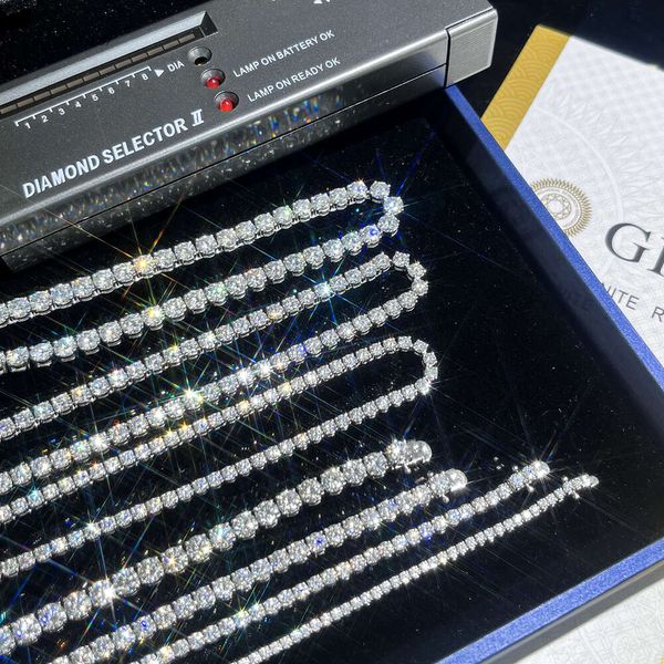 Nuevos productos de venta en caliente 3 mm 4 mm 5 mm 6 mm Bling Diamond VVS MOISSANITE Cadena de joyas de tenis de joyería